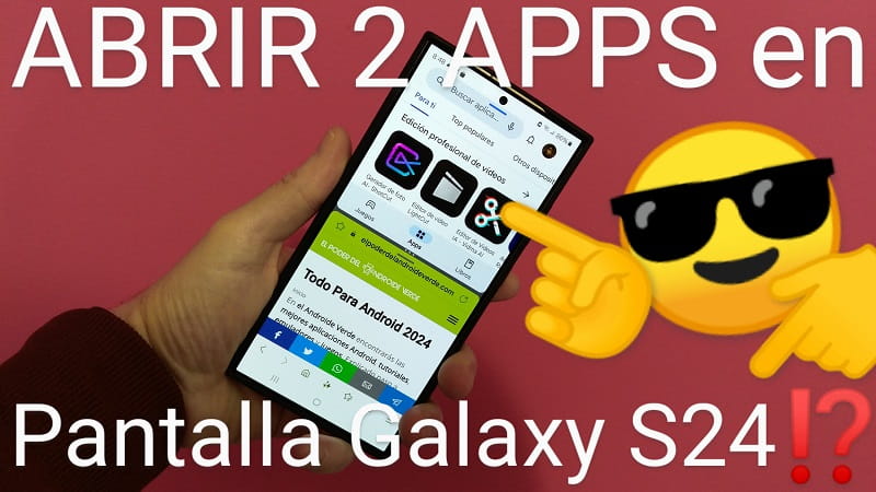 Poner 2 aplicaciones en pantalla en Samsung Galaxy S24.