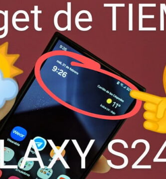 Widget de tiempo en Samsung Galaxy S24, S24 Plus y S24 Ultra.
