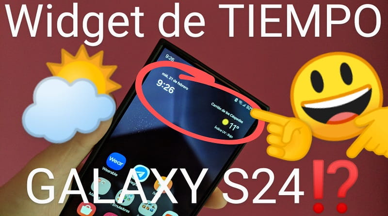Widget de tiempo en Samsung Galaxy S24, S24 Plus y S24 Ultra.