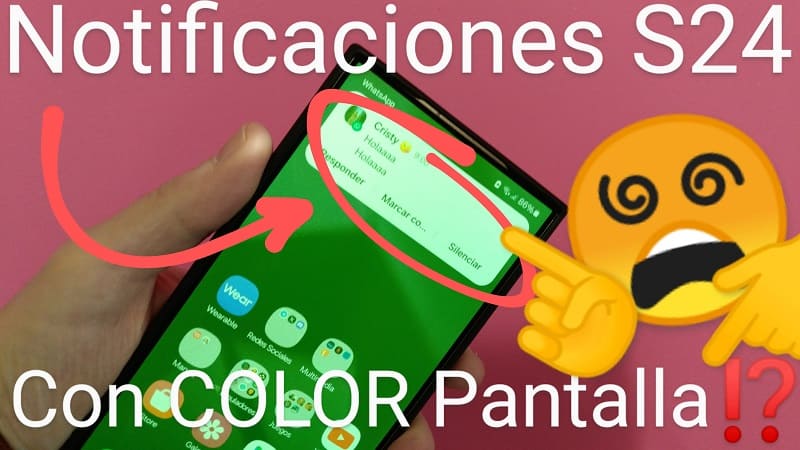 Cambiar color de pantalla al recibir notificaciones Galaxy S24.