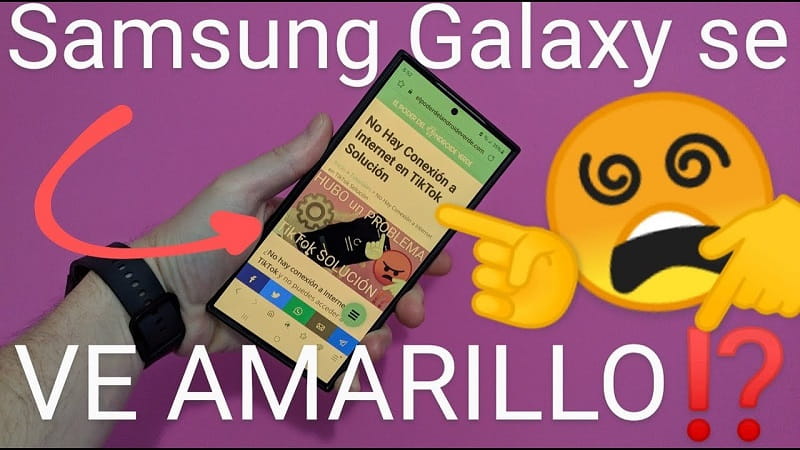 pantalla amarilla Samsung Galaxy.