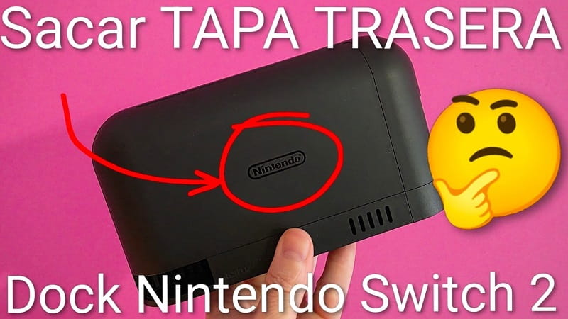 Quitar la tapa trasera del dock de Switch 2