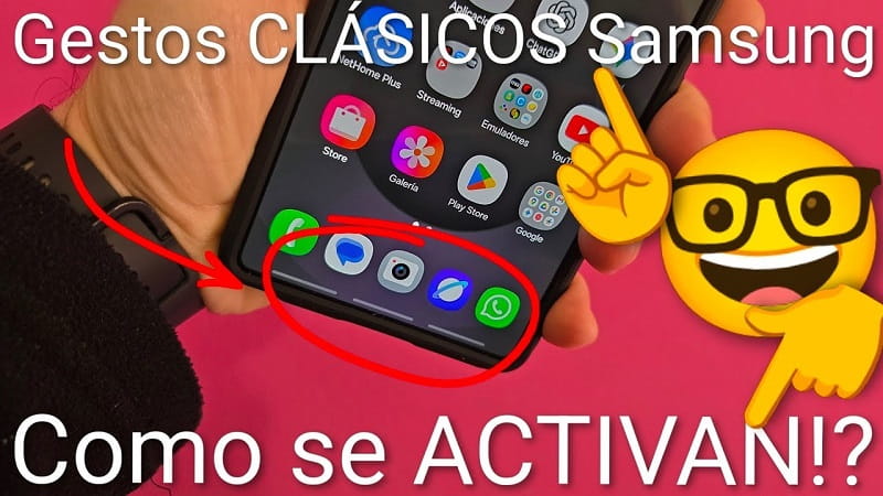 gestos de deslizamiento clásicos Samsung Galaxy