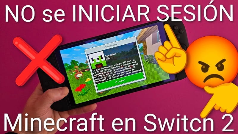 iniciar sesión Minecraft Nintendo Switch