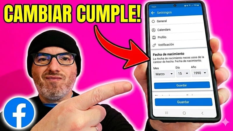 cambiar fecha de nacimiento en Facebook
